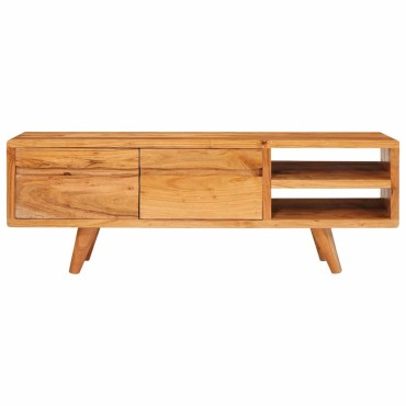 vidaXL Ντουλάπι TV με ράφι Καφέ 110x30x40cm Στερεό Ξύλο Ακακίας 1 τεμ.