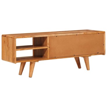 vidaXL Ντουλάπι TV με ράφι Καφέ 110x30x40cm Στερεό Ξύλο Ακακίας 1 τεμ.