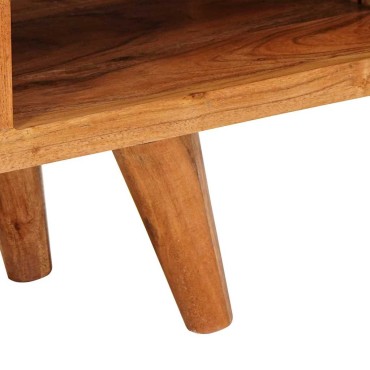 vidaXL Ντουλάπι TV με ράφι Καφέ 110x30x40cm Στερεό Ξύλο Ακακίας 1 τεμ.