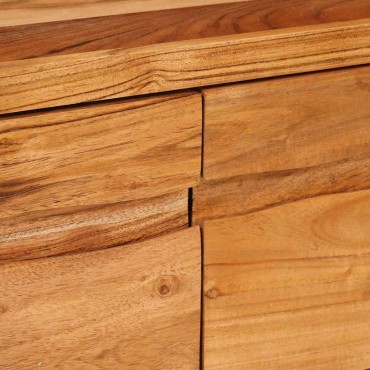 vidaXL Ντουλάπι TV με ράφι Καφέ 110x30x40cm Στερεό Ξύλο Ακακίας 1 τεμ.