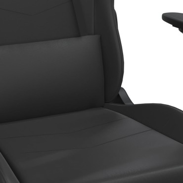 vidaXL Καρέκλα Gaming Μασάζ Υποπόδιο Μαύρο από Συνθετικό Δέρμα 66x56x(120,5-131)cm 1 τεμ.