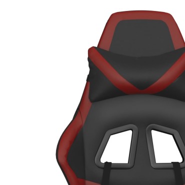 vidaXL Καρέκλα Gaming Μασάζ Υποπόδιο Μαύρο/Μπορντό από Συνθετικό Δέρμα 67x64x(116-127)cm 1 τεμ.