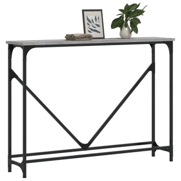 vidaXL Τραπέζι Κονσόλα Γκρι Sonoma 102x22,5x75cm Επεξεργ. Ξύλο 1 τεμ.
