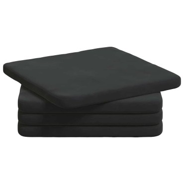 vidaXL Μαξιλάρια καθισμάτων 4 pcs Βελούδο Μαύρο 40x40x3cm