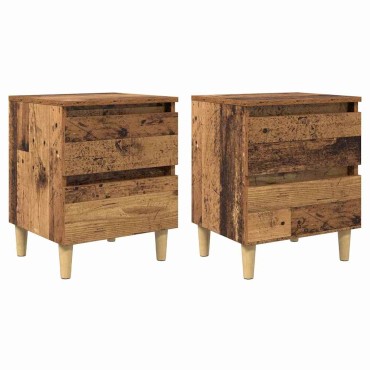 vidaXL Κρεβάτια Ντουλάπες 2 τεμ. Παλιό Ξύλο 40x35x50cm
