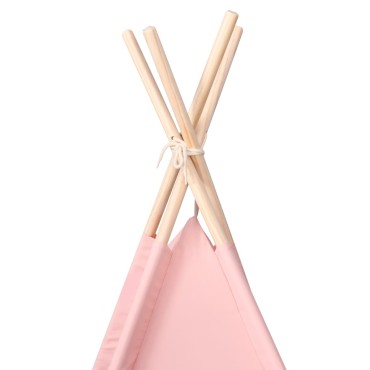 vidaXL Σκηνή Teepee Παιδική Ροζ 120x120x150 εκ. Peach Skin με Σάκο