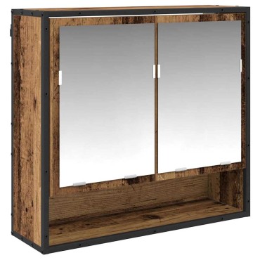 vidaXL Σετ Επίπλων Μπάνιου με ράφι 3 τεμ. Παλιό Ξύλο Επεξεργασμένο ξύλο 35x37,5x188,5cm