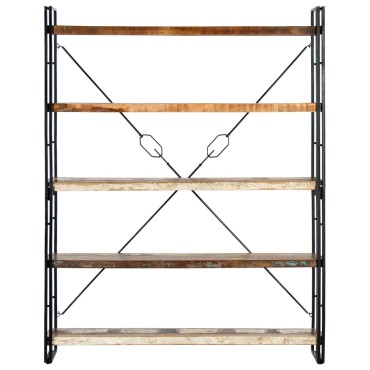 vidaXL Βιβλιοθήκη με 5 Επίπεδα 140x30x180cm Μασίφ Ανακυκλωμένο Ξύλο 1 τεμ.