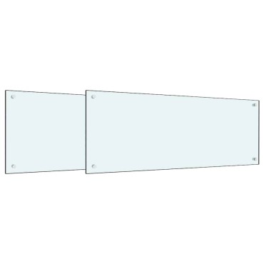 vidaXL Πλάτη κουζίνας 2 τμχ. Λευκό 100 x 40 cm σκληρυμένο γυαλί