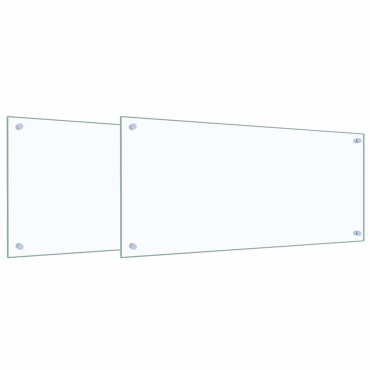 vidaXL Πλάτη κουζίνας 2 τμχ. Διαφανές 90 x 40 cm σκληρυμένο γυαλί