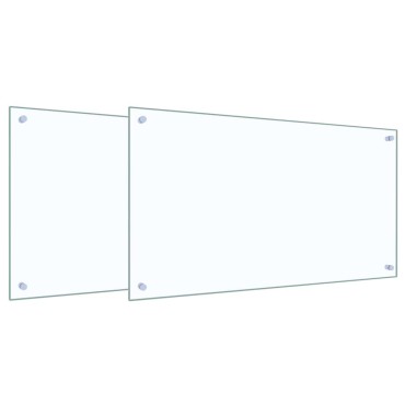 vidaXL Πλάτη κουζίνας 2 τμχ. Διαφανές 90 x 50 cm σκληρυμένο γυαλί