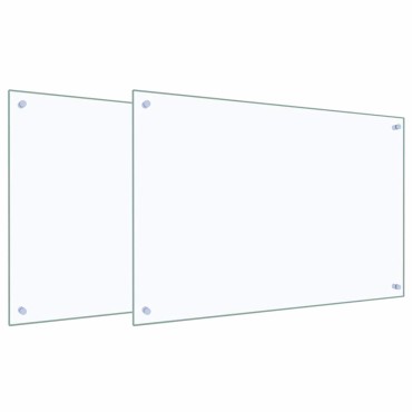vidaXL Πλάτη κουζίνας 2 τμχ. Διαφανές 90 x 60 cm σκληρυμένο γυαλί