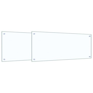 vidaXL Πλάτη κουζίνας 2 τμχ. Διαφανές 100 x 40 cm σκληρυμένο γυαλί