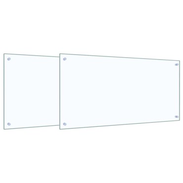 vidaXL Πλάτη κουζίνας 2 τμχ. Διαφανές 100 x 50 cm σκληρυμένο γυαλί