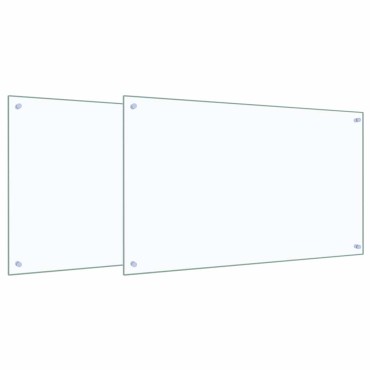 vidaXL Πλάτη κουζίνας 2 τμχ. Διαφανές 100 x 60 cm σκληρυμένο γυαλί