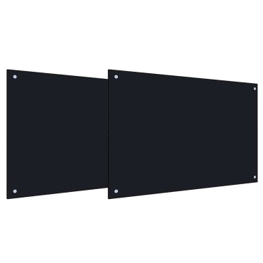 vidaXL Πλάτη κουζίνας 2 τμχ. Μαύρο 90 x 50 cm σκληρυμένο γυαλί