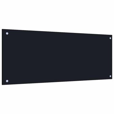 vidaXL Πλάτη κουζίνας 2 τμχ. Μαύρο 100 x 40 cm σκληρυμένο γυαλί