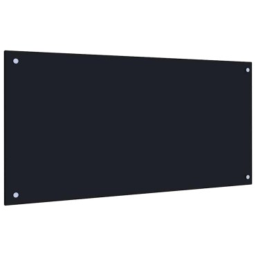 vidaXL Πλάτη κουζίνας 2 τμχ. Μαύρο 100 x 50 cm σκληρυμένο γυαλί