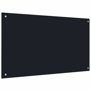 vidaXL Πλάτη κουζίνας 2 τμχ. Μαύρο 100 x 60 cm σκληρυμένο γυαλί