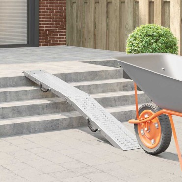 vidaXL Πτυσσόμενη ράμπα 200kg ανά ράμπα Ασημί 186 x 23 x 4,5 εκ