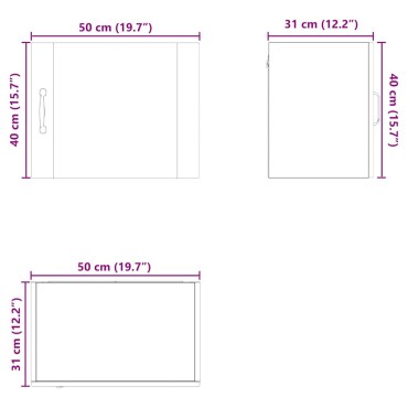 vidaXL Ντουλάπα Τοίχου PORTO Καφέ δρυς 50x31x40cm