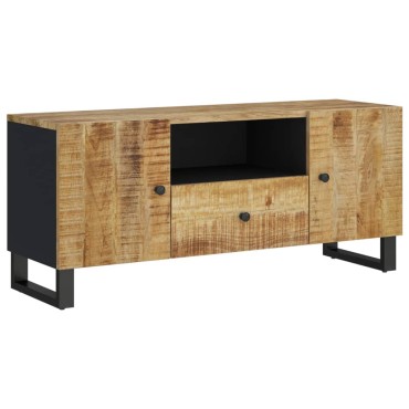 vidaXL Έπιπλο Τηλεόρασης 105x33,5x46cm Μασίφ Ξύλο Μάνγκο & Επεξ. Ξύλο