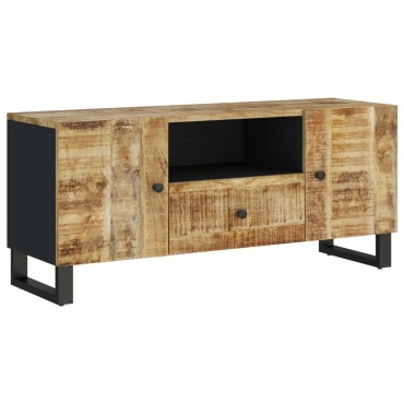 vidaXL Έπιπλο Τηλεόρασης 105x33,5x46cm Μασίφ Ξύλο Μάνγκο & Επεξ. Ξύλο
