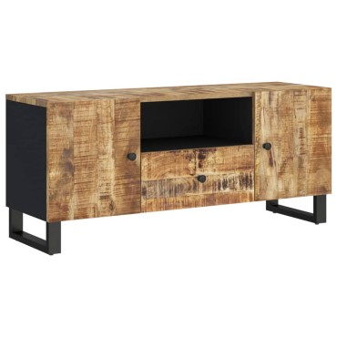 vidaXL Έπιπλο Τηλεόρασης 105x33,5x46cm Μασίφ Ξύλο Μάνγκο & Επεξ. Ξύλο