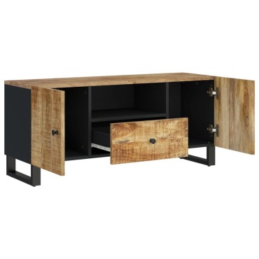 vidaXL Έπιπλο Τηλεόρασης 105x33,5x46cm Μασίφ Ξύλο Μάνγκο & Επεξ. Ξύλο