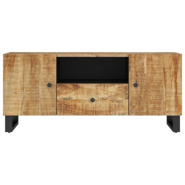vidaXL Έπιπλο Τηλεόρασης 105x33,5x46cm Μασίφ Ξύλο Μάνγκο & Επεξ. Ξύλο