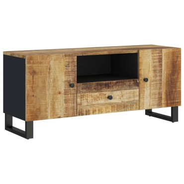 vidaXL Έπιπλο Τηλεόρασης 105x33,5x46cm Μασίφ Ξύλο Μάνγκο & Επεξ. Ξύλο