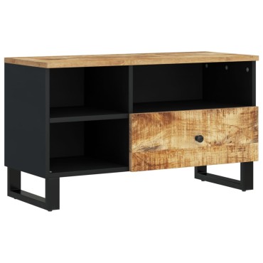 vidaXL Έπιπλο Τηλεόρασης 80x33x46cm Μασίφ Ξύλο Μάνγκο & Επεξ. Ξύλο