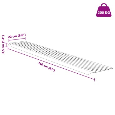 vidaXL Ράμπα φόρτωσης 200 kg Ασημί 159 x 23 x 5 cm