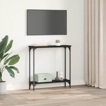vidaXL Τραπέζι κονσόλας Μαύρη Οξυά 75x22,5x75 εκ 1 τεμ.