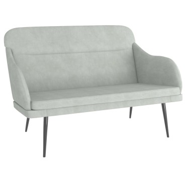 vidaXL Πάγκος Ανοιχτό Γκρι 110x76x80cm Βελούδινος 1 τεμ.