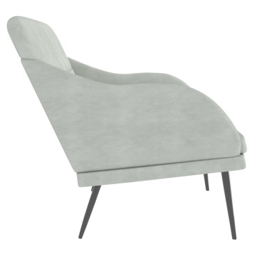vidaXL Πάγκος Ανοιχτό Γκρι 110x76x80cm Βελούδινος 1 τεμ.