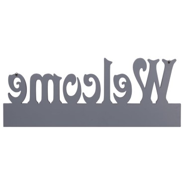 vidaXL Κρεμάστρα Τοίχου «WELCOME» Γκρι 74 x 29,5  εκ.