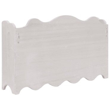 vidaXL Κρεμάστρα Τοίχου Λευκή 50 x 10 x 30 εκ. Ξύλινη