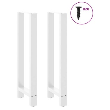 vidaXL Πόδια Τραπεζιού Μπαρ 2 τεμ. Λευκά 40x (110-111)cm Ατσάλι
