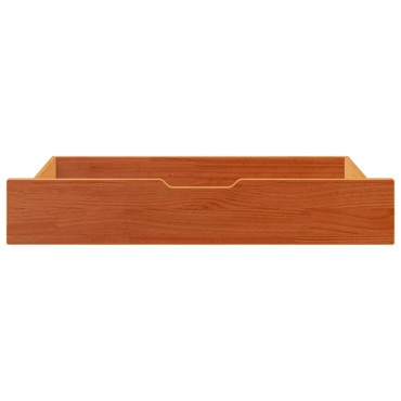 vidaXL Συρτάρια Κρεβατιού 2 τεμ 95x55x17 εκ Καφέ Κεριού Μασίφ Πεύκο