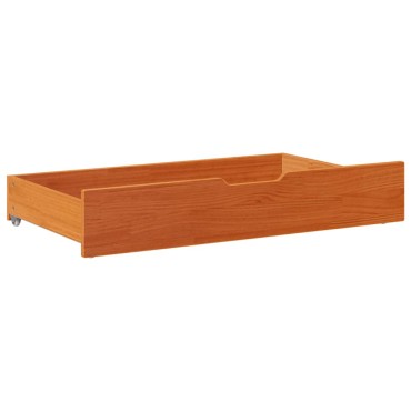 vidaXL Συρτάρια Κρεβατιού 2 τεμ 95x55x17 εκ Καφέ Κεριού Μασίφ Πεύκο