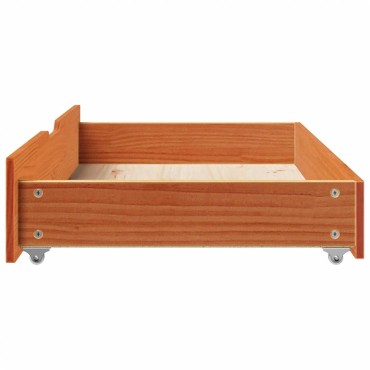 vidaXL Συρτάρια Κρεβατιού 2 τεμ 95x55x17 εκ Καφέ Κεριού Μασίφ Πεύκο