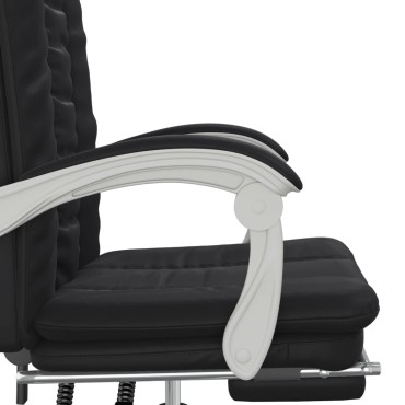 vidaXL Καρέκλα Γραφείου Ανακλινόμενη Μαύρη Συνθετικό δέρμα 63x56x(110,5-120) cm 1 τεμ.