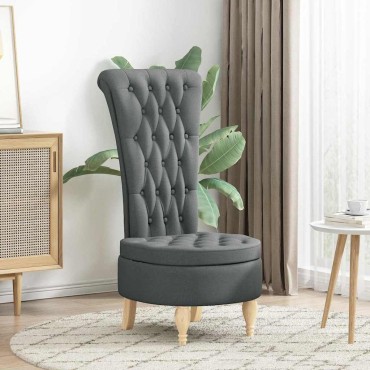 vidaXL Καναπέ με κουβέρτα Σκούρο Γκρι 56,5 x 70 x 110 εκ ύφασμα