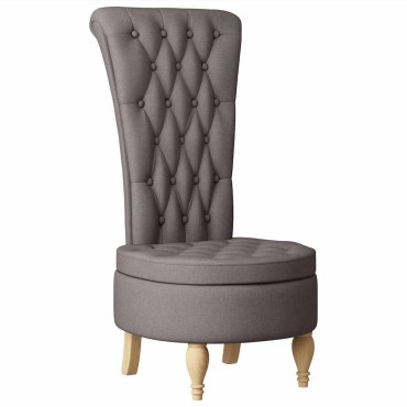 vidaXL Καναπέ με κουβέρτα Taupe 56,5 x 70 x 110 εκ ύφασμα