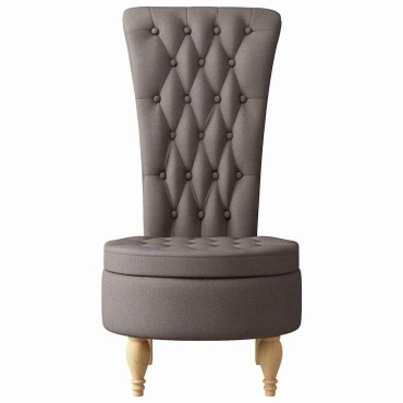 vidaXL Καναπέ με κουβέρτα Taupe 56,5 x 70 x 110 εκ ύφασμα