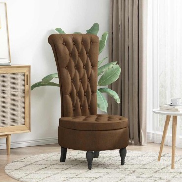 vidaXL Καναπέ με κουβέρτα Καφέ 56,5 x 70 x 110 εκ