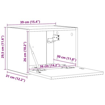 vidaXL Ντουλάπι Τηλεόρασης Τοίχου 39x31x29,5cm Παλιό Ξύλο