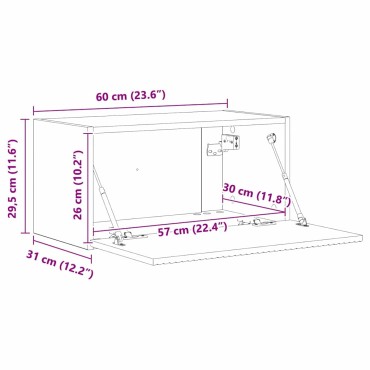 vidaXL Ντουλάπι Τηλεόρασης Τοίχου 60x31x29,5cm Σονόμα