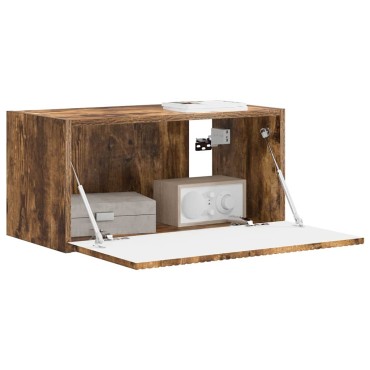 vidaXL Ντουλάπι Τηλεόρασης Τοίχου 60x31x29,5cm Καπνιστό Δρύς
